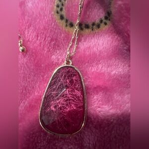 Torrid Magenta Pendant Necklace with Gold Chain